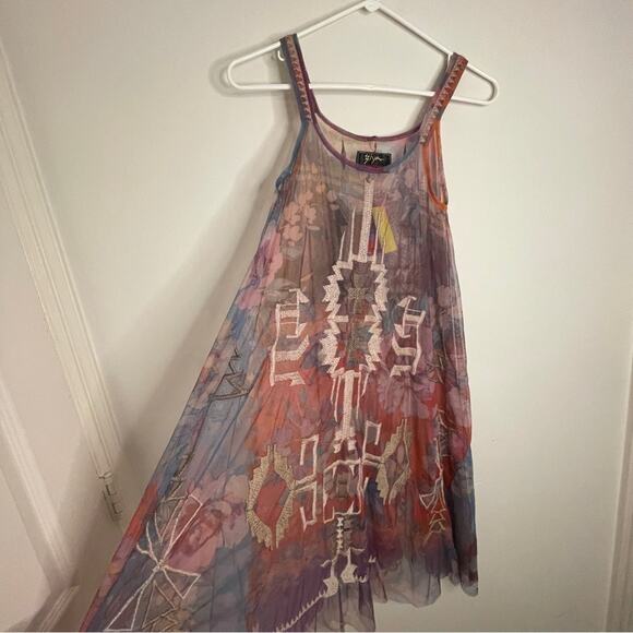 Johnny Was Chaya Mesh Dress Colorful Western Boho Size S NWT - Picture 4 of 14